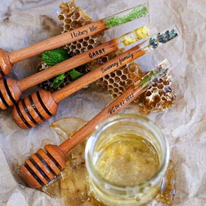 ที่ตักน้ำผึ้ง/แยม ไม้มะกอก ขนาด 10 มล. ขายส่ง ที่ตักยาว ขายดี อุปกรณ์ครัวไม้ - Product Image 1