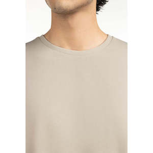 T-shirt en maille coupe classique 280g MN-TS-SS25-009, T-shirt vierge oversize uni, design compressé avec impression DTG et sérigraphie - Product Image 4