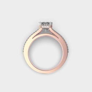 Anillo de Doble Banda con Moissanita de Corte Esmeralda de 2 Quilates, Joyería Fina Elegante y Original, Elaborada con Diamantes Cultivados en Laboratorio de Calidad Premium - Product Image 4