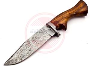 Cuchillo de caza de acero damasco, mango de madera, cuchillos de caza para acampar con mango de madera, cuchillos personalizados - Product Image 3