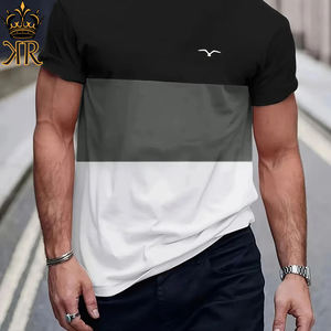 Diseño impreso manga corta hombres 2025 nuevo verano puro algodón suelto pesado manga corta Camiseta - Product Image 2