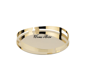 ถาดเสิร์ฟอาหารโลหะรูปทรงกลมถาดเสิร์ฟชากาแฟดีไซน์เรียบง่าย - Product Image 5