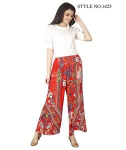 Femmes 2025 nouvelle mode imprimé coupe ample pantalon taille moyenne confort porter pour printemps été tenues quotidiennes - Product Image 1