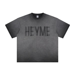 Camiseta Extra Grande para Hombre, Diseño Nuevo 2025, Impresión Digital Personalizada, 100% Algodón, Lavado Mineral, Patrón de Letras, Ropa al por Mayor - Product Image 1