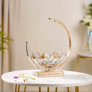 Cuenco Decorativo Redondo de Cristal Lunar con Base, Vajilla Elegante de Alta Calidad para Fiestas y Decoración de Mesa - Product Image 6