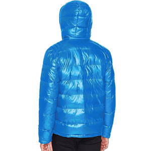 Chaqueta acolchada ligera personalizada de alta calidad para hombre, chaqueta de invierno de fábrica con cuello con capucha y logotipo frontal - Product Image 6