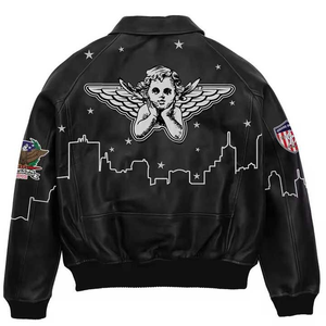 Nueva Chaqueta de Invierno Personalizada con Parches, Bordados de Pedrería, Estilo Vintage Letterman, Universitaria, Béisbol, Bomber, Varsity, con Cierre Frontal - Product Image 4