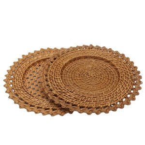 Assiettes de présentation en argent de forme ronde de haute qualité bon marché en gros Assiette de présentation Gold Reef Plats et assiettes en bambou du Viet Nam - Product Image 3