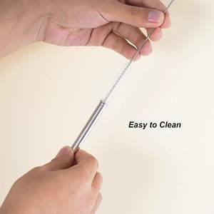 Cocktail Stirrer BPA-Free Custom Logo Stainless Steel Reusable Drinking <b>Straws</b> with Brush Metal <b>Straw</b> Sets Drinkware Accessories - Product Image 5