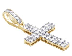 925 Sterling Silver Iced Out Moissanite Round Cut Diamond Cross Charm Pendentif Fine Hip Hop Bijoux pour Hommes - Product Image 2