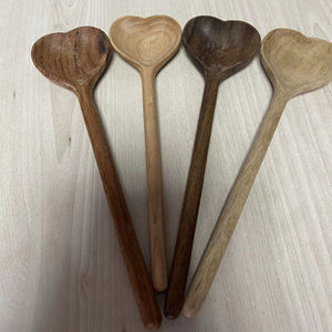 ช้อนไม้อะคาเซียรูปหัวใจยาว18ซม. สำหรับห้องครัวโรงแรมร้านอาหารงานแต่งงาน - Product Image 1