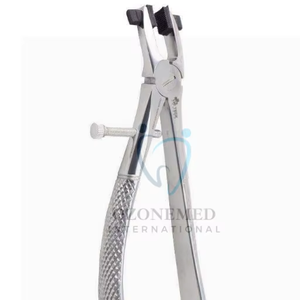 Extracteur de couronne (pince) supérieur, pinces en acier inoxydable avec embouts en caoutchouc, instruments de chirurgie dentaire - Product Image 1