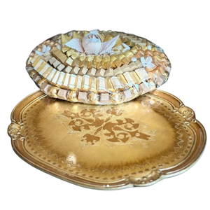 Top Quality Silver Metal <b>Chocolate</b> Tray With Wooden Stand Celebration <b>Chocolate</b> Platter For <b>Weddings</b> And Special Occasions - Product Image 4