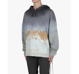 Sweats à capuche personnalisés lavés à l'acide pur pour hommes taille XL bases en coton mélangé solide avec sérigraphie nouveau design vente entière - Product Image 4