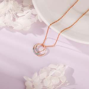 จี้เพชรรูปโบว์สีโรสโกลด์หรูหราและหรูหรา - Product Image 4