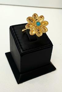 24K Gold Plated Brass Fashion Set Classic Style <b>Flower</b> Stone Design for Weddings Engagements Parties Handcrafted Copper <b>Gift</b> - Product Image 3