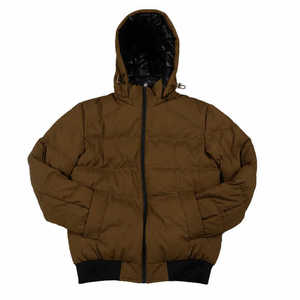 Veste matelassée en toile à capuche pour homme, personnalisée, imperméable, respirante, séchage rapide, matériau polyester/nylon de haute qualité, effet bulle - Product Image 1
