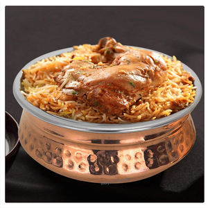 Bol en cuivre pur pour servir bol de service de nourriture fait à la main indien grossistes ustensiles en cuivre India100 % cuivre pur - Product Image 4