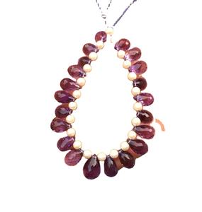 Impressionnant qualité 1 brin naturel rose améthyste pierre précieuse à facettes forme de larme perles Briolette février pierre de naissance - Product Image 1