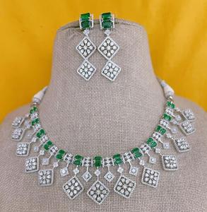 Stylish High Quality Sparkle Zircon <b>Necklace</b> <b>Set</b> With <b>Earrings</b> for Wedding Engagement Party Wear For Women <b>And</b> Girls - Product Image 2