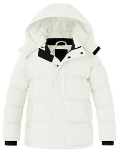Chaqueta acolchada con capucha rosa, abrigo cálido de invierno con cremallera y manga regular, ropa exterior informal - Product Image 5