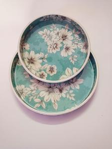 Bandeja de servicio de esmalte decorativo multicolor Forma redonda para bandeja de hoteles y restaurantes Bandeja de acabado de esmalte de la mejor calidad - Product Image 5