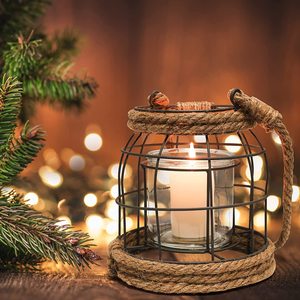 Lanterne en fer et en Jute au Design Antique, lanternes décoratives noires et naturelles pour les événements et les mariages, lanternes de Style Vintage - Product Image 3