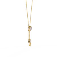 Pendentif chaîne en or rose, or blanc, argent plaqué, avec diamant émeraude poire pour femme, cultivé en laboratoire, certifié IGI, couleur D-E-F, luxe