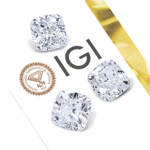 Diamant de laboratoire cultivé en forme de coussin, certifié, aspect premium, 1 carat, couleur D, pureté VVS, avec un éclat brillant - Product Image 1