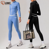 Uwell Nouveaux ensembles de sport 4 pièces de haute qualité pour femmes : Soutien-gorge de sport, vestes, leggings respirants taille haute et shorts de yoga pour la gym