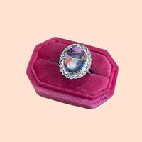 Navajo Rose Rêve & Bague En Argent Sterling 925 Bague En Argent Massif Bohème Cluster Anneaux Cadeau D'anniversaire pour L'amour Au Prix De Gros