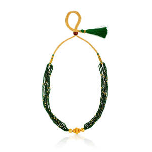 Collar de Moda Haritangi Thushi con Cuentas Doradas para Mujer - Product Image 3