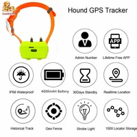 Collier de chien de chasse 4G AGPS, étanche IP68, tracker en métal/nylon, 9 niveaux de choc électrique, dispositif d'entraînement longue portée