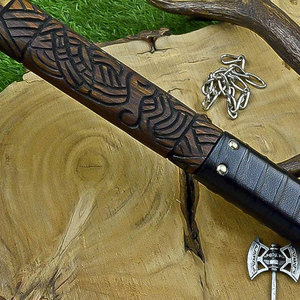 Marteau Viking de qualité industrielle fabriqué par un fabricant professionnel, forgé à la main en acier Damas, marteau à clous pour toiture, camping en plein air - Product Image 2