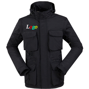 Custom Logo Winter Vintage Cargo Tactical <b>Detachable</b> Hooded Waterproof Jacket for men Long Print Hiking Fishing Hunting - Product Image 4