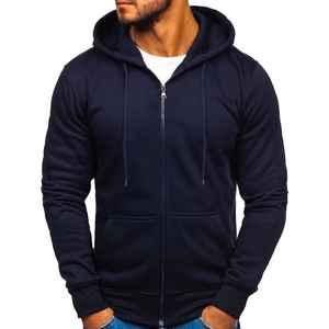 Sudadera informal de invierno para hombre, Sudadera con capucha, abrigo acolchado de felpa francesa de alta calidad, cremallera bordada, diseño sólido siguiente - Product Image 6