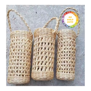 Wholesale Eco-friendly <b>Water</b> Hyacinth <b>Bottle</b> <b>Holder</b> With Handle Handcrafted Wine <b>Bottle</b> <b>Holder</b> Flat Price From Vietnam - Product Image 1