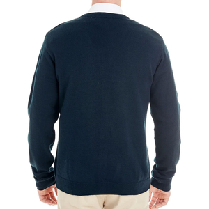 Vente en gros, sur mesure, chandails cardigan pour hommes OEM, mode hiver, col en V, cardigan décontracté, pull élégant en coton tricoté pour hommes - Product Image 2