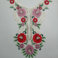 Patchs de dentelle brodés tendance en tissu filet pour la décoration de costumes ethniques indiens, robes, kurtis et chemisiers - Forme ronde à coudre pour vêtements