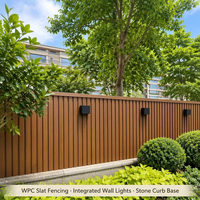 Panneau de clôture en WPC pour extérieur, grille verticale à rainures, écran d'intimité composite pour jardin, cour, mur de clôture