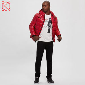 Chaqueta acolchada de poliéster de manga larga Unisex para hombre de alta calidad, diseño de burbuja sólida, cuello levantado recubierto de invierno, grosor fino - Product Image 4