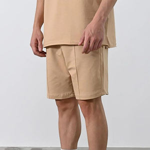 Pantalones cortos holgados informales lisos con cintura elástica, pantalones cortos de gimnasio de moda personalizados para hombre OEM/ODM 100% - Product Image 3