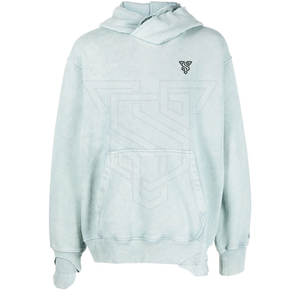 Sudadera con Capucha para Hombre, 100% Algodón, Estilo Lavado Ácido, Tallas Grandes, Casual, Invierno, Logotipo Personalizable, Diseño Sólido, Forro Polar - Product Image 2