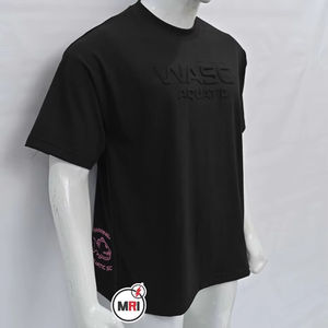 Camiseta con logotipo personalizado de alta calidad de calidad superior 100% algodón estampado en relieve 3D estampado en relieve logotipo bordado - Product Image 1