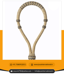 Bosal Streps plaqué noir couleur naturelle BOD58 tressé avec cuir brut Produit cheval - Product Image 4