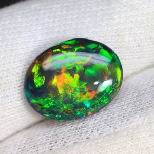 Superbe pierre précieuse d'opale noire éthiopienne Gemmes d'opale noire en vrac Glowing Welo Multi Flashy Cabochon noir éthiopien Cadeau pour elle - Product Image 5