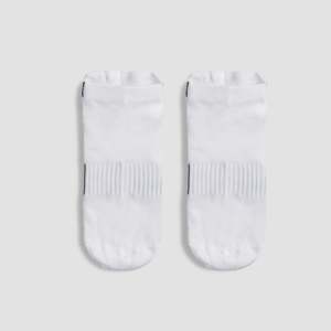 Chaussettes courtes sportives ShieldFlex (blanches) respirantes, antibactériennes, avec logo personnalisable, imprimé jacquard pour le cyclisme d'automne - Product Image 6
