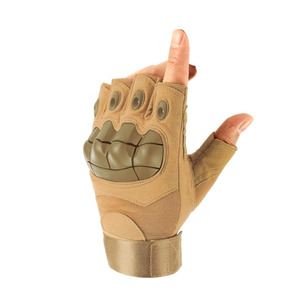 Gants de tir en cuir avec protection des doigts, demi-doigts, confortables, design sportif de plein air, doublure en nylon - à vendre - Product Image 3