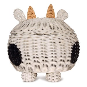 Vache Rotin Panier Enfants Avec Couvercle Bébé Cadeau Panier Jouets De Stockage À La Main En Osier Organisateur Animal Bin Pépinière Décor À La Maison En Gros - Product Image 5