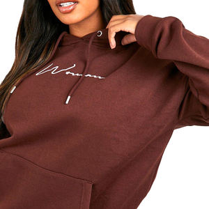 Top Trending Women extra pullover Hoodies Custom Logo Print Manga larga Street wear Mujeres Hoodies para la venta - Product Image 4
